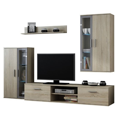 Anice Entertainment Unit for TVs up to 88" with Fireplace Included