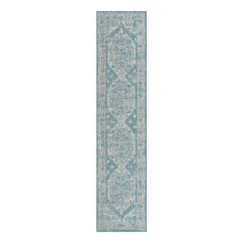 Oriental Indoor / Outdoor Rug, Runner 2'7" x 12'