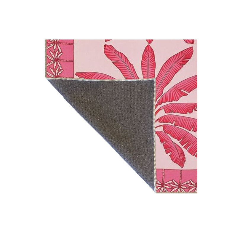 Tapis rose lavable à la machine, Sous-tapis carré 3 pi 3 po inclus