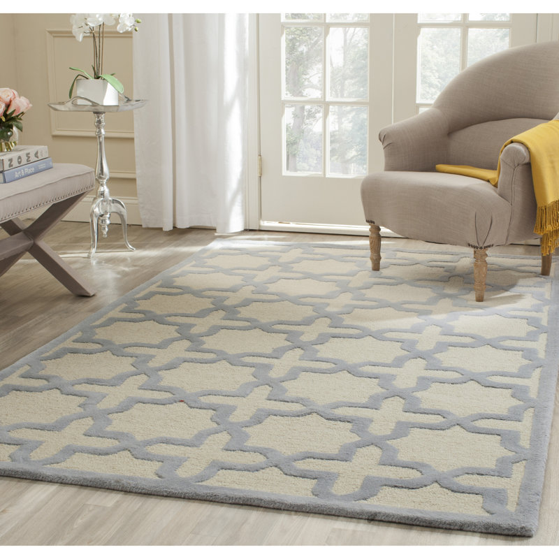 Igna Hand Tufted Wool Geometric Rug, Rectangle 5' x 8'
