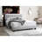 Gray Wool Upholstered Queen Bed With Appealing Tufting Headboard And Built Led, No Box Spring Fabric Bedframe Led-1707865074