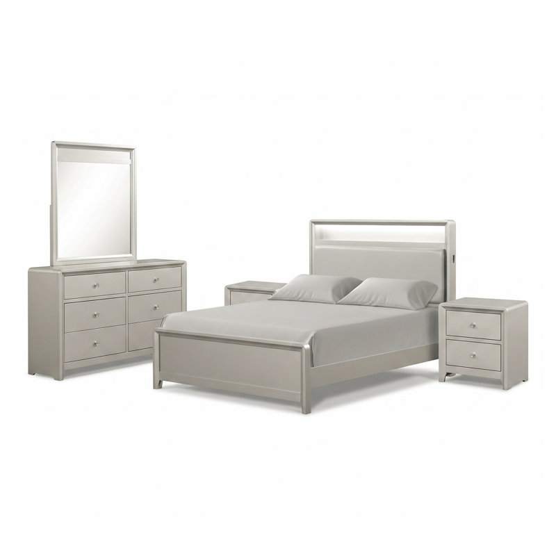 Ensemble de chambre à coucher 5 pièces Mejas, Simple