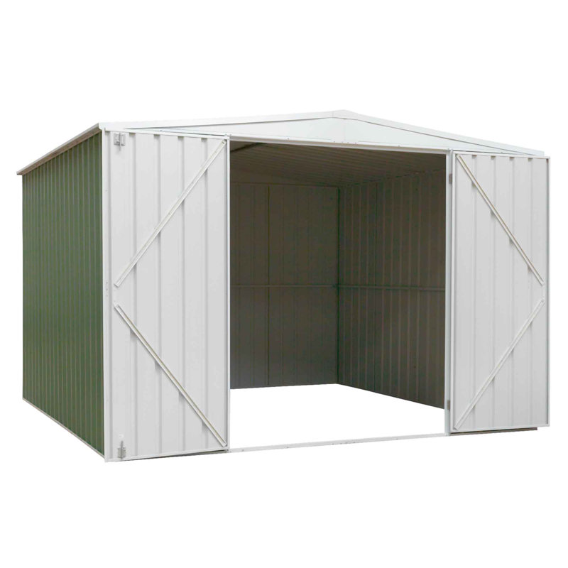Asusena 10 ft. W x 10 ft. D Galvanised Steel Apex Tool Shed