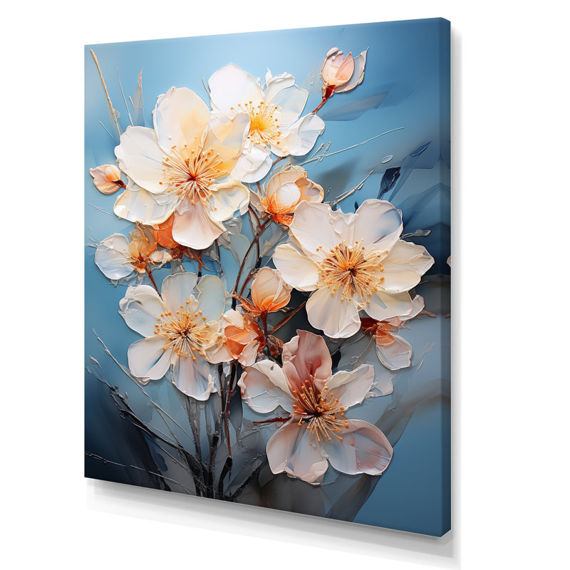 «Soft Neutrals White White Daffodils Bloom», reproduction sur toile, H 40 po x l 30 po x P 1,5 po, Toile tendue