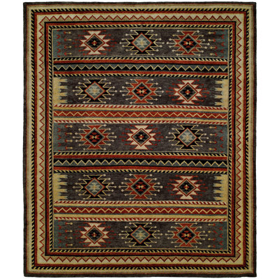 Tapis multicolore en laine noué à la main Valarie Southwestern