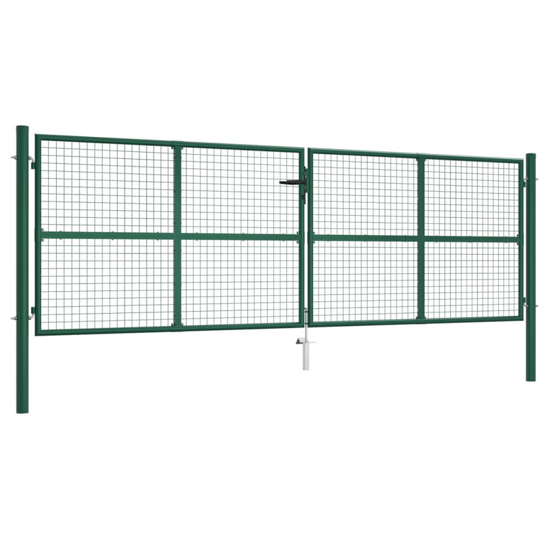 Maghakia Mesh Garden Gate Steel Green, 125cm H x 390cm W