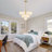 George Oliver 13-Light Dimmable Modern Brass Atomic Tiered Cluster Chandelier, Opal Glass Globe Bubble Shade for Mid-Century Bedroom