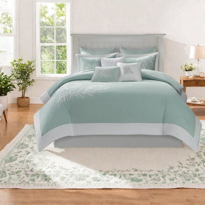 Coastal Bedding Sets Cotton Full Queen, Coral Jacquard For Modern Home