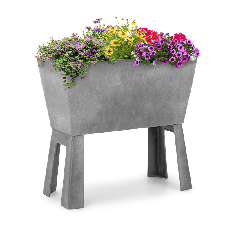Mammutgrow Raised Garden Bed, Grey/Brown/Blue