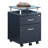Rolling File Cabinet with Glass Top, Graphite-1612386284