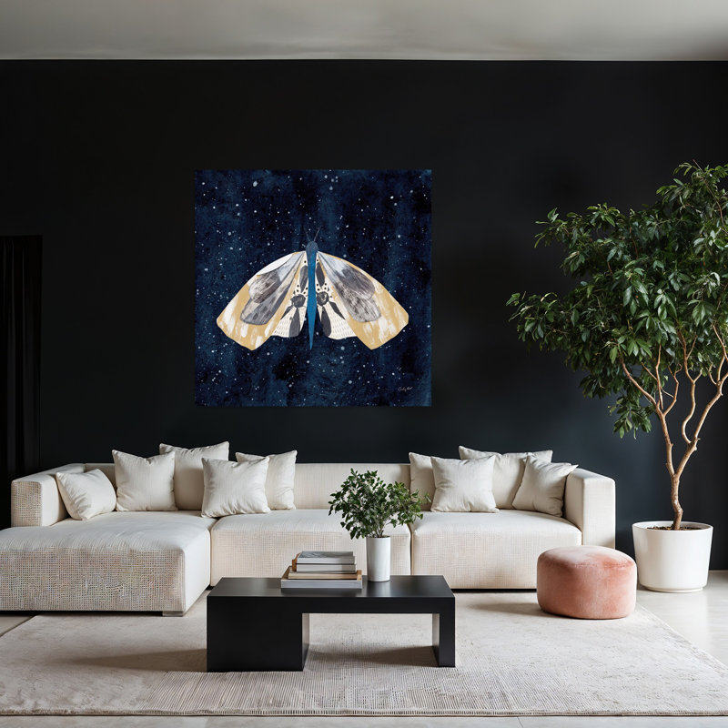 Art mural contemporain Elegant Moth III, H 48 po x l 48 po