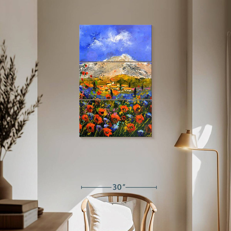 Alvord, coquelicots rouges, été, Provence, H 57 po x l 36 po