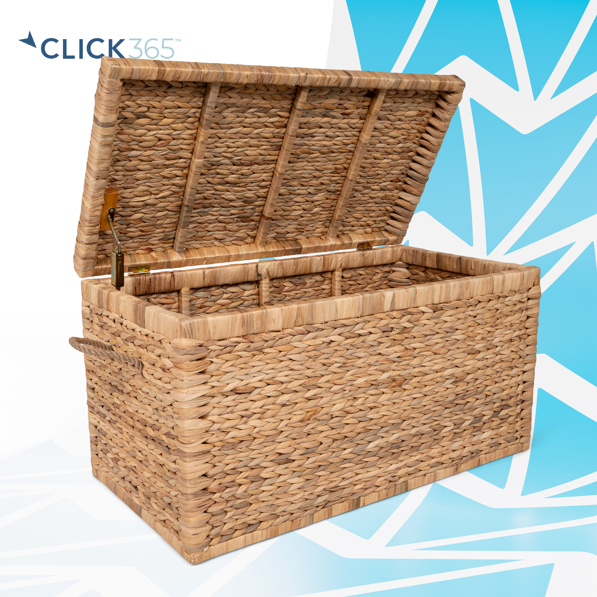 Click Decor Bella ClickDecor Rustic Farmhouse Wicker Lightweight Indoor/Outdoor Storage Container Ottoman & Reviews | Wayfair