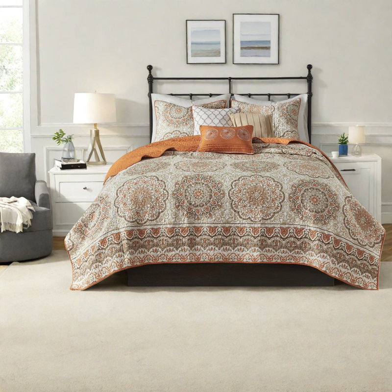 Ensemble de literie réversible moderne en coton de qualité supérieure à motif floral