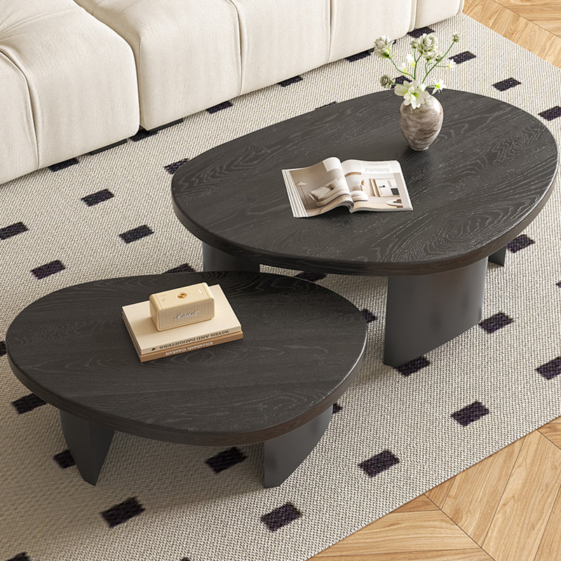 Table basse multifonctionnelle en bois massif, Noir, noir, noir, noir