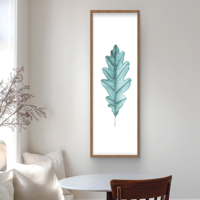 Imprimé mat pour chambre à coucher Oak Leaf Turquoise | Décoration intérieure