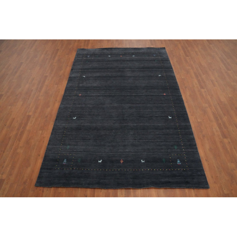 Tapis oriental en laine fait à la main de style Gabbeh 7 x 10