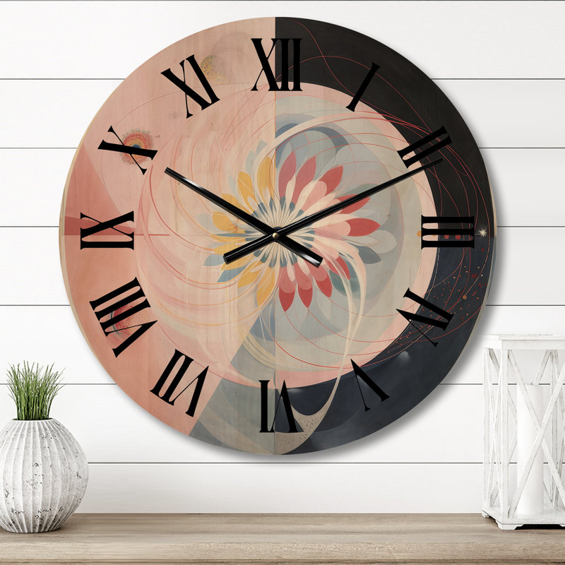 Horloge murale en bois massif Pottstown, Moyenne