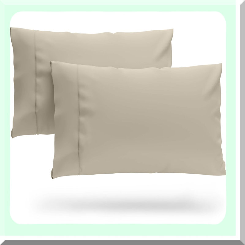 Rayon From Bamboo Cool Ultra Soft Pillowcases - Breathable & Cooling Bedding Set for All Seasons - 2 Piece CS21-1227, Tan