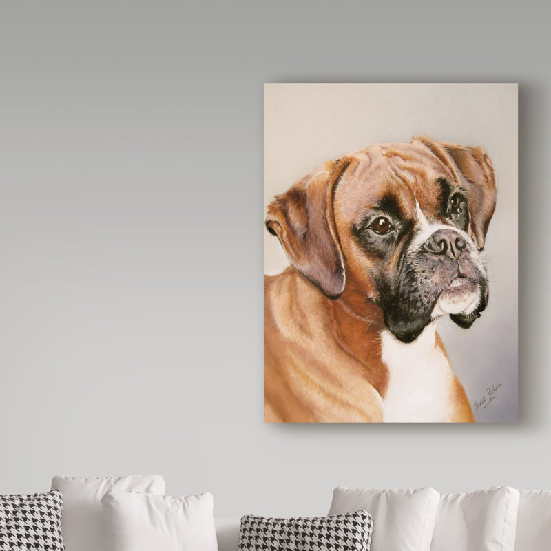 « boxer gray », reproduction de peinture à l’acrylique sur toile tendue, H 19 po x l 14 po x P 2 po