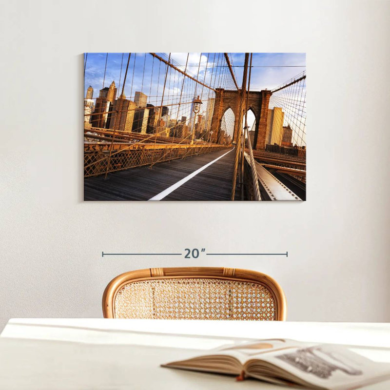Ravi célèbre pont de Brooklyn, NY, H 16 po x l 24 po