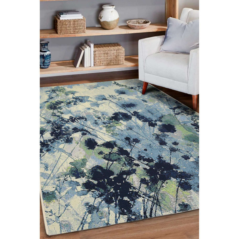 Cogburn Geometric Jacquard Indoor / Outdoor Area Rug, Rectangle 120 x 170 cm 