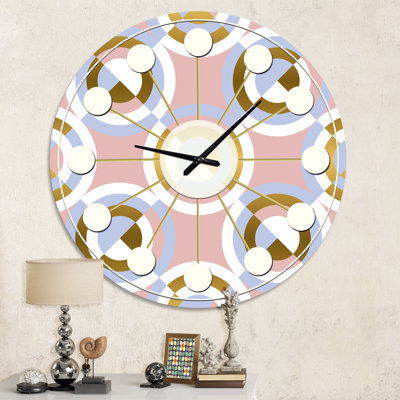 Circular geometric shapes pattern - Mid-Century Modern wall clock