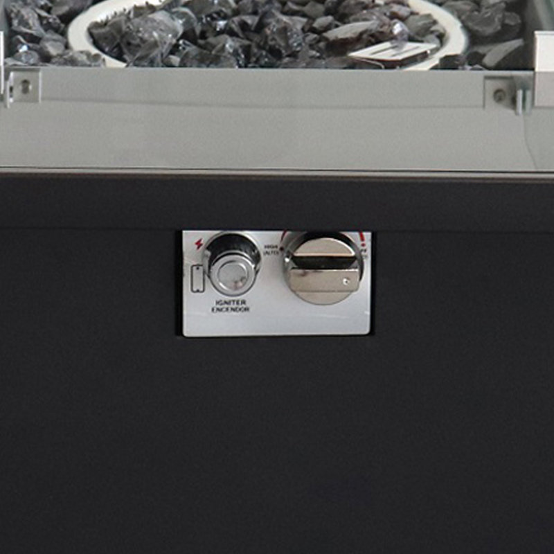 Hordville Square Steel Propane Smokeless Fire Pit Table