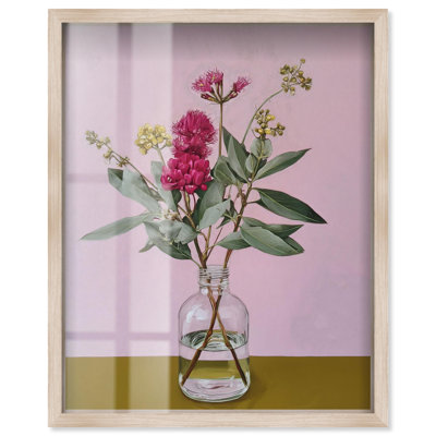 Eucalyptus Blooms II Shadowbox Print Floral Wall Art by Art Remedy, Blonde Frame, 20 x 24