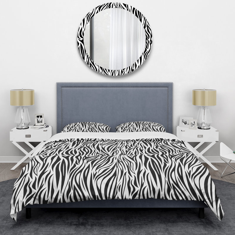 Ensemble de housse de couette en microfibre noir / blanc 3 pièces, Twin Duvet Cover + 2 Standard Shams