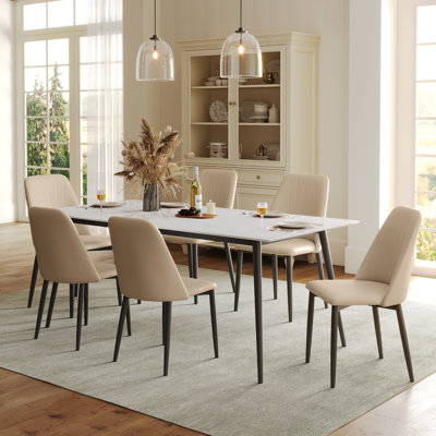 Chaises d'appoint modernes rembourrées, blanc cassé