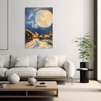 Art mural paysage lunaire abstrait contemporain lunaire