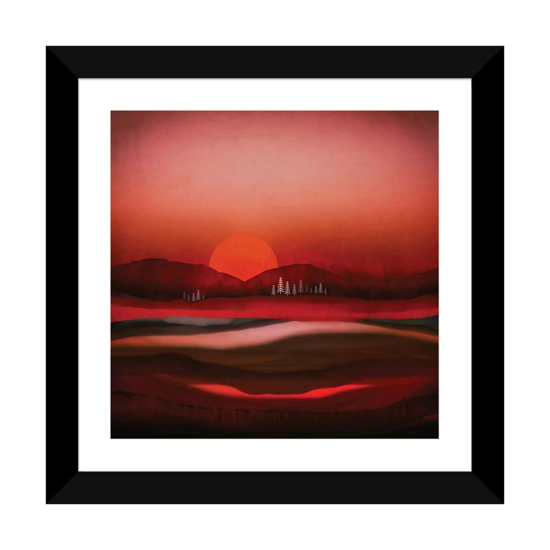 Solitude - impression d'art graphique, H 16 po x l 16 po x p 1 po, Papier encadré noir, Blanc