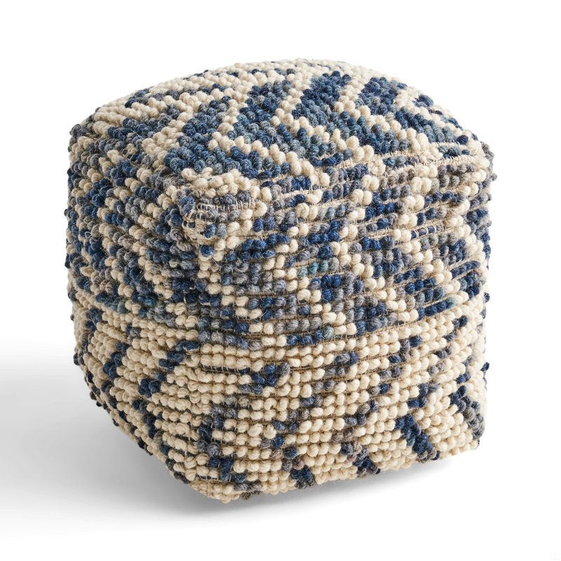 Pouf en laine et coton