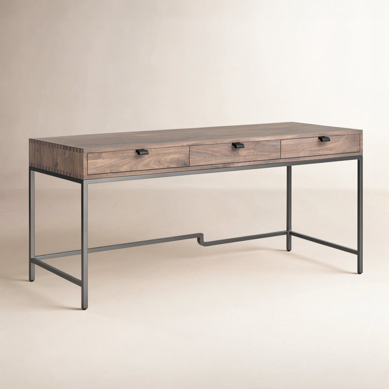 Loki Solid Wood Top Writing Desk, Auburn Poplar