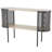 Oval Two-Toned 1 Shelf Console Table With Mesh Side Panels And Tabletop