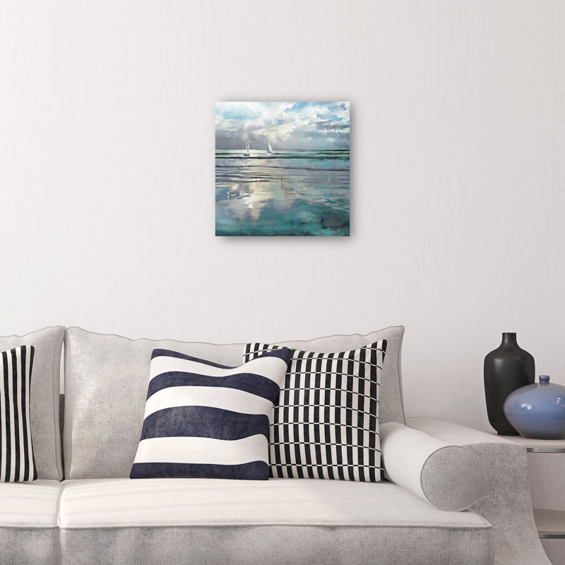 Indigo Seas Blue Canvas Art Print 41x41