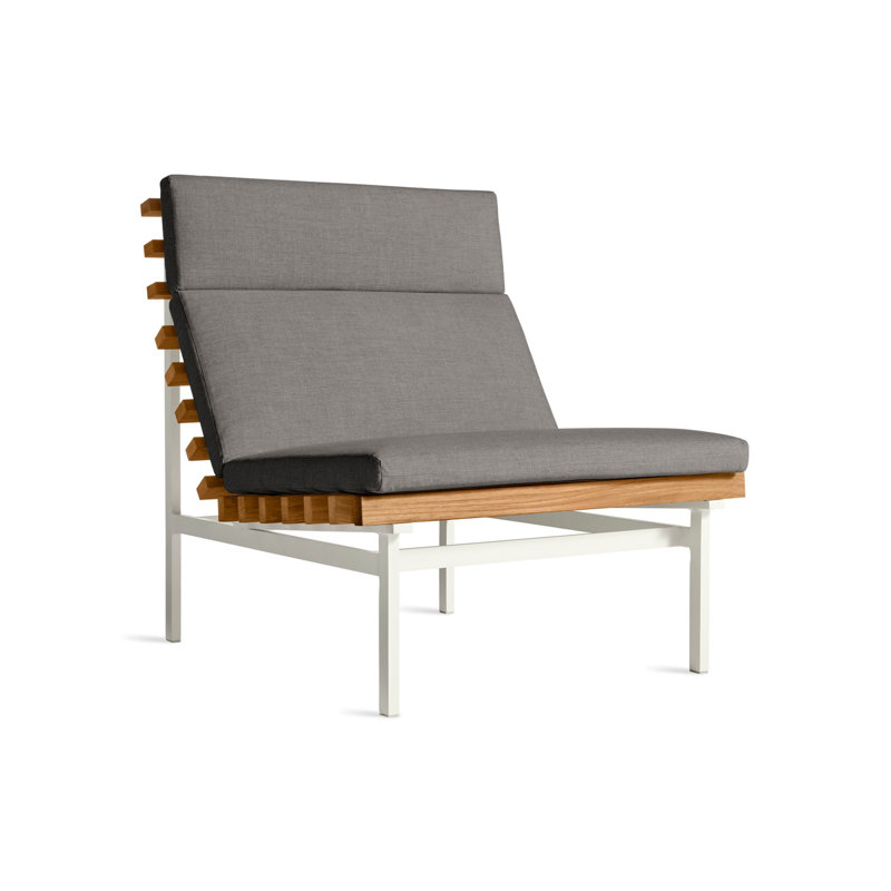 Perch Outdoor Teak Chaise Lounge, Toohey Charcoal, White