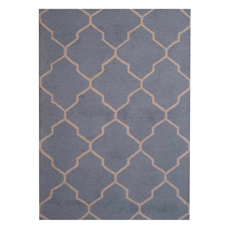 Wool Geometric Indoor Rug,  Rectangle 5' x 7' 