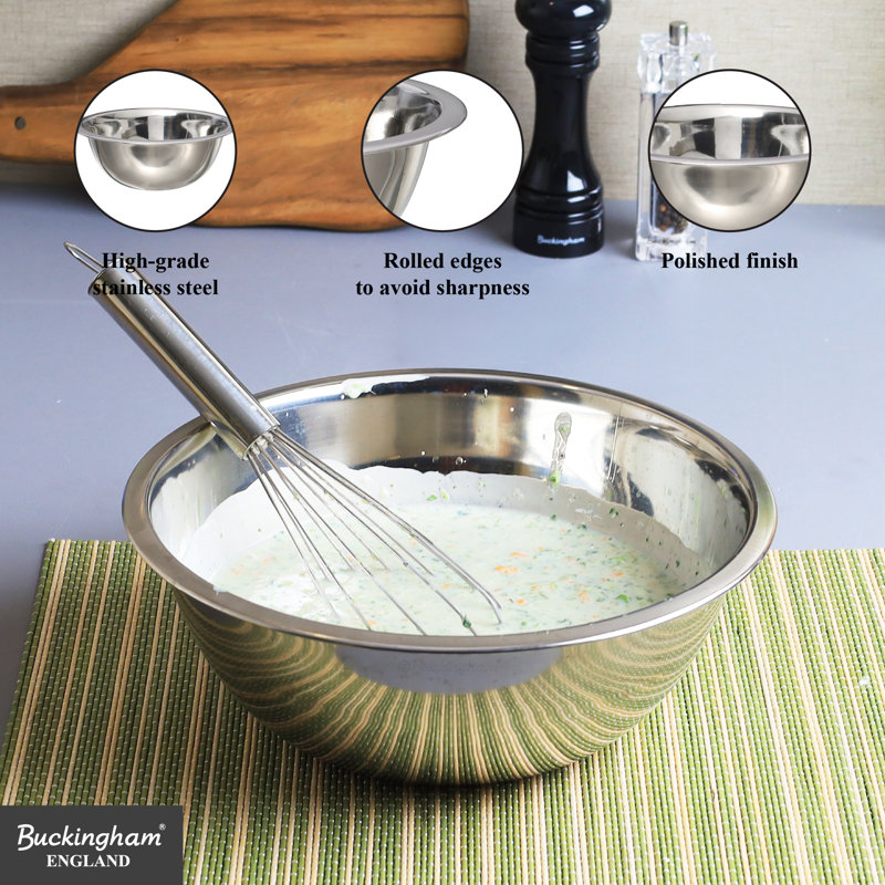 Buckingham Stainless Steel Deep Mixing Bowl , 34 cm