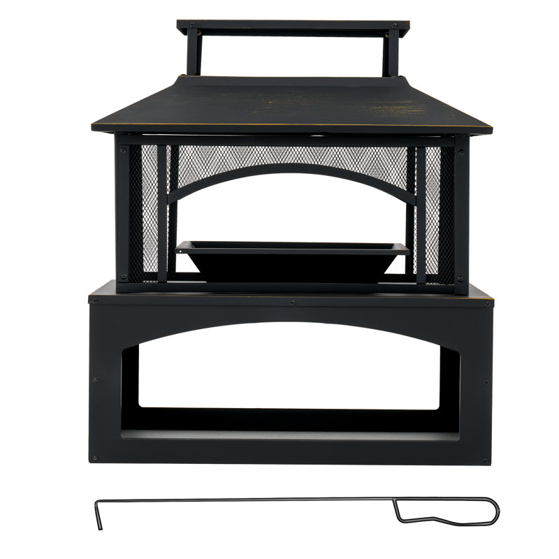Rectangle Steel Charcoal Smokeless Fire Pit 
