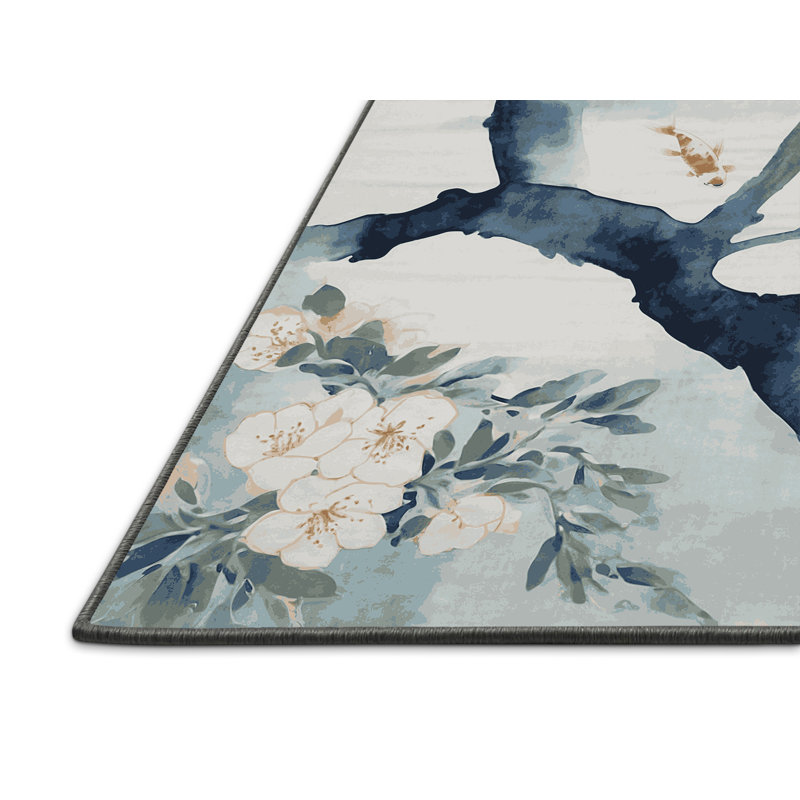 Tapis gris soyeux et moelleux, Rectangle 5 pi x 7 pi