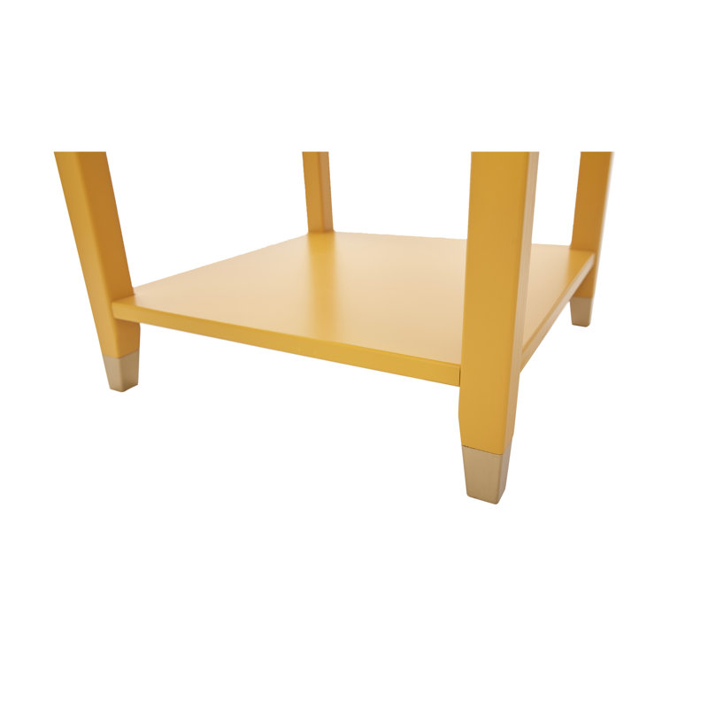 Table de bout avec rangement Hoppert, Moutarde