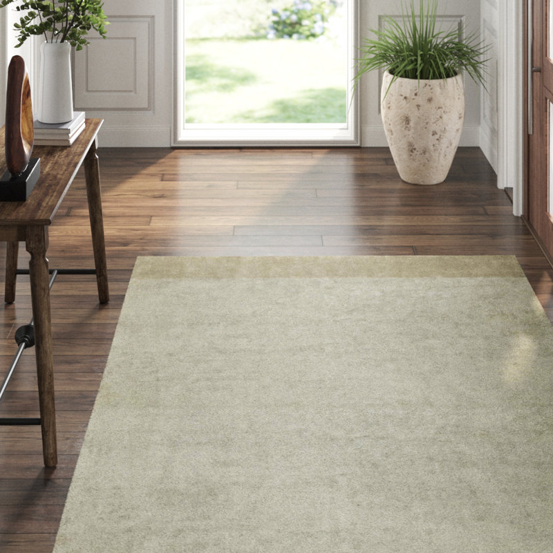 Border Striped Area Rug in Beige/Gray, Rectangle 10' x 14'