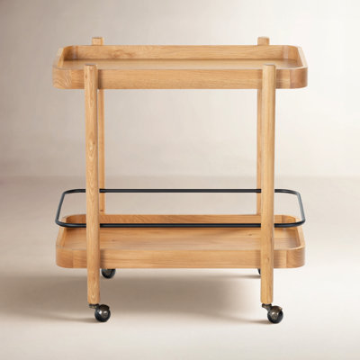 2-Shelf Wood Bar Cart