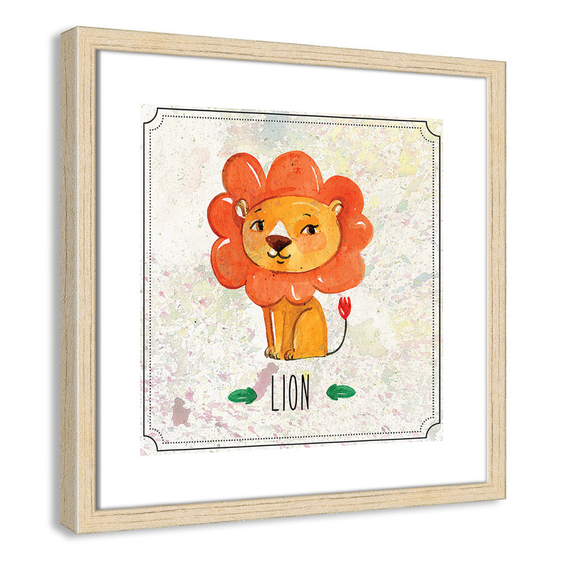 Impression sur papier Jungle Day 1 ', Encadré de boîte beige, H 16 po x l 16 po x P 1,18 po