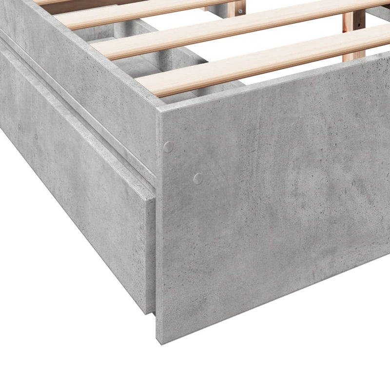 Greger Bed, Concrete Grey, 150 x 200cm