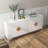 Wood Console Table with 4 Doors , Double Storage Sideboard