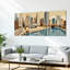 Ensemble de 3 tableaux sur toile tendue représentant un paysage urbain de Chicago avec Cloud Gate en arrière-plan-1105148075