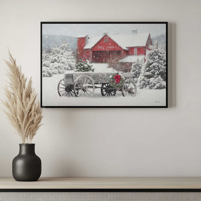 Tree Farm Wagon by Lori Deiter Art Print
